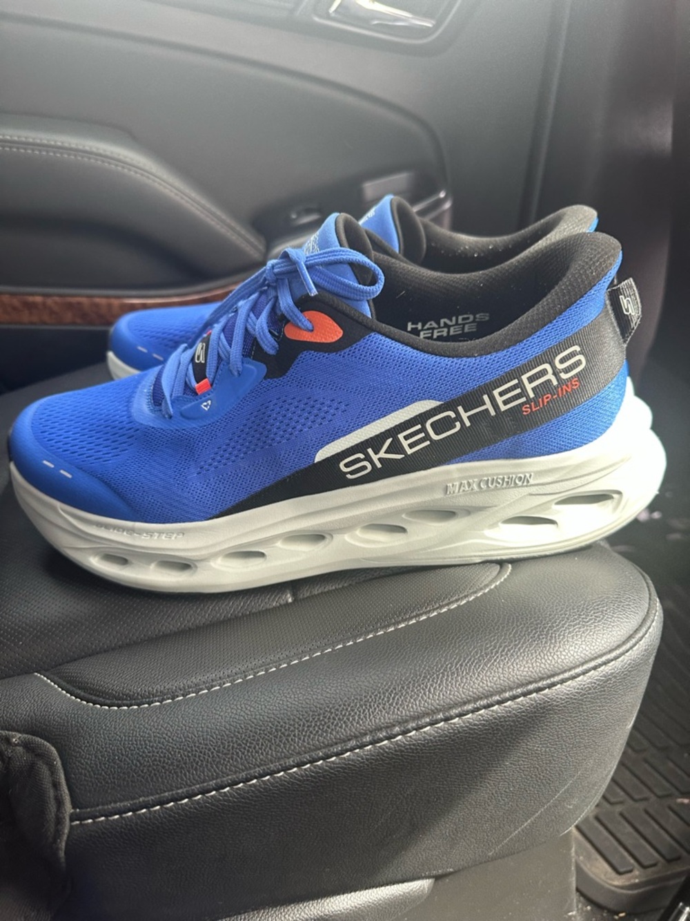 Skechers Men’s Blue and Black Max Cushion Slip-In Athletic Sneakers